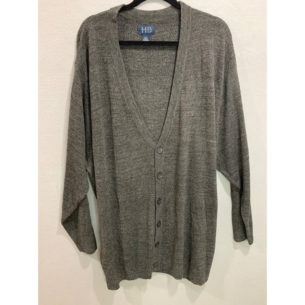 Size 5XL Harbor Bay Mens New Gray Cardigan Soft Lightweight